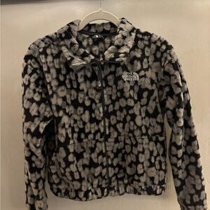 The North Face Kids' Black and White Patterned Fleece Hoodie